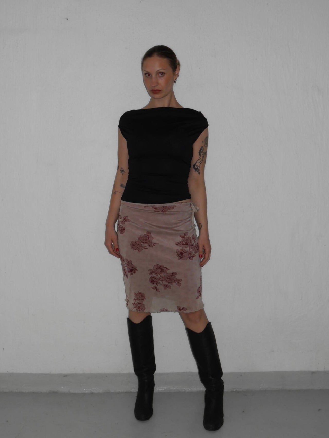 floral mesh skirt