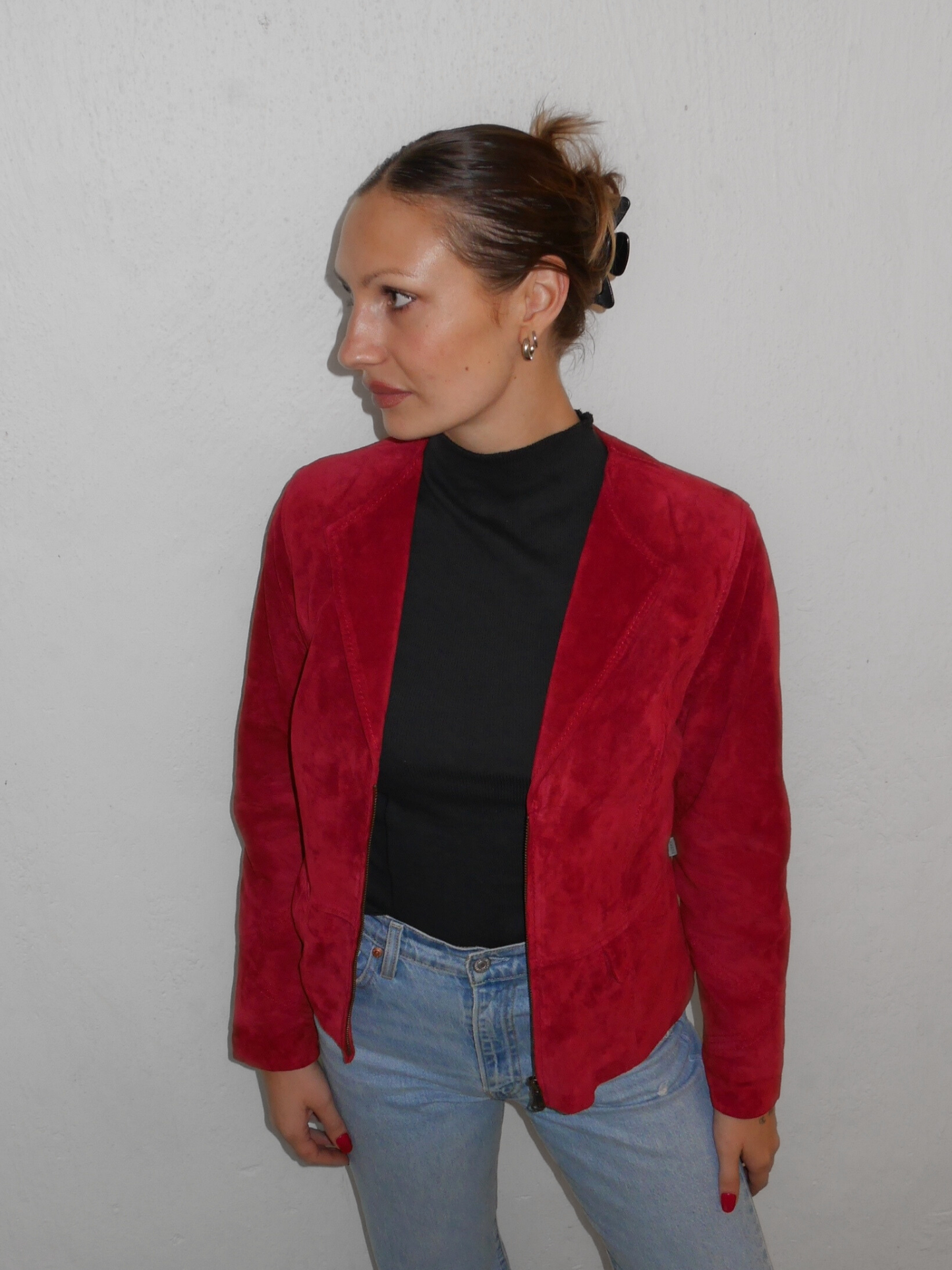 JOFAMA red suede jacket