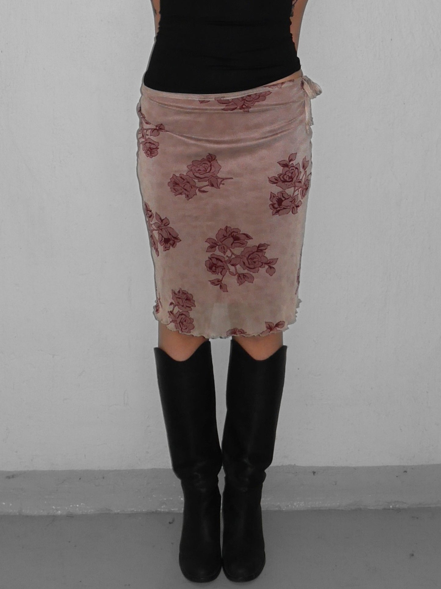 floral mesh skirt