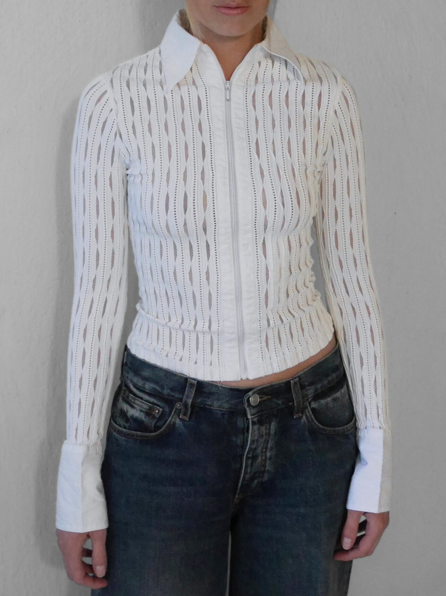 fitted zip-up top
