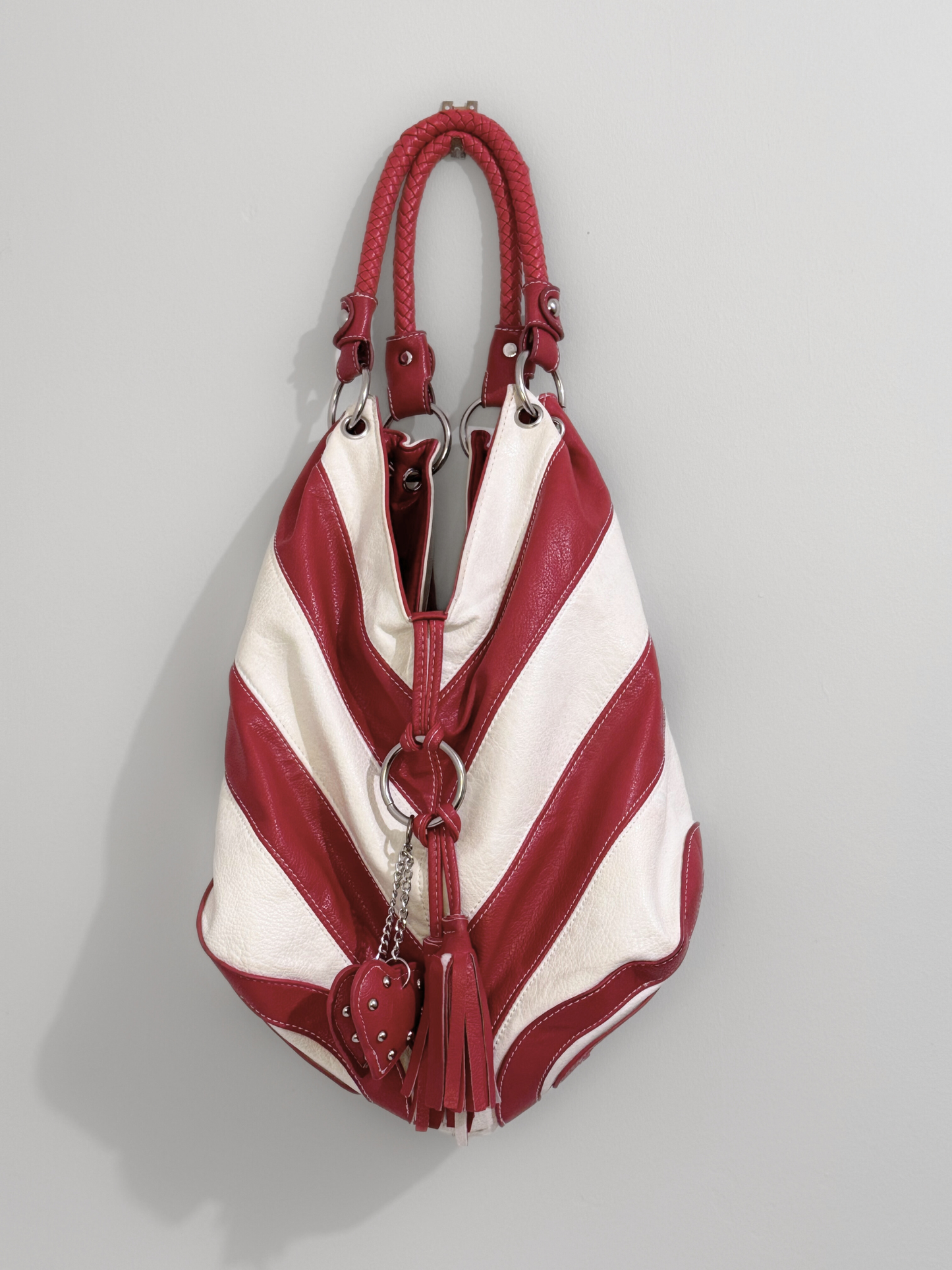 red striped bag